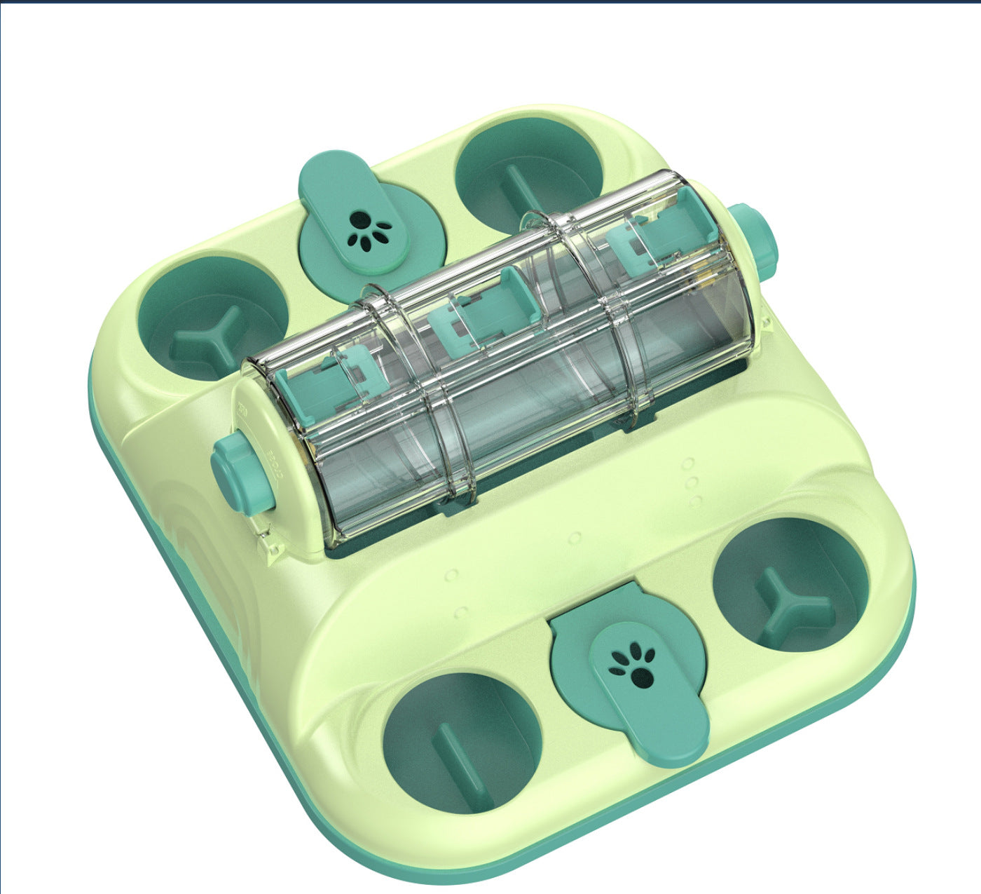 Pet feeder, educational food dispenser.